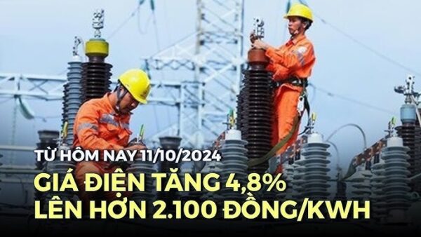 Gia Dien Len Hon 2100 Dong/kwh, Tang 4,8%